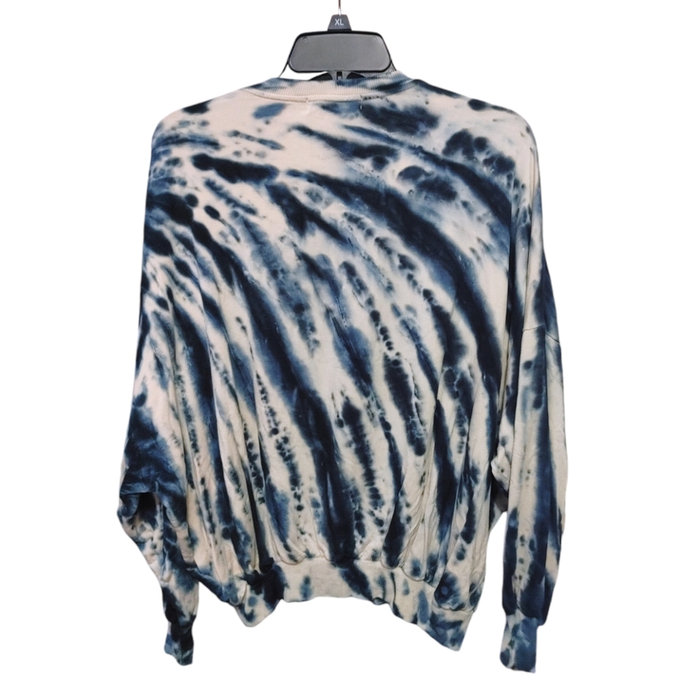 Young Fabulous & Broke Blue Tie Dye Stripe Oversized Sweatshirt Women Size Small - Picture 3 of 9
